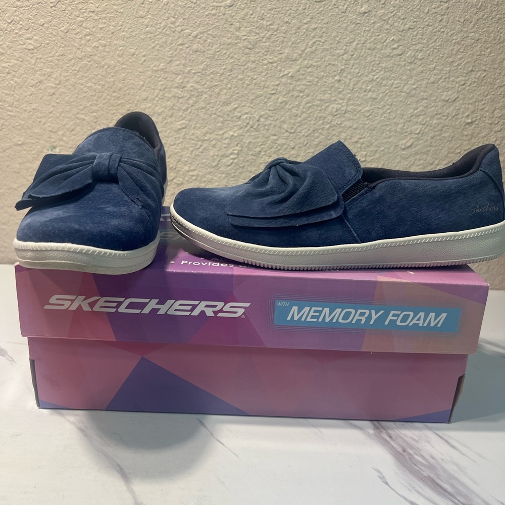 Skechers Blue and White Sneakers with Memory Foam Comfort